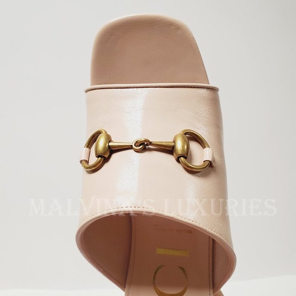 GUCCI SHOES HOUDAN WOOD PLATFORM LEATHER MULES w HORSEBIT sz 39 9 - Picture 14 of 16